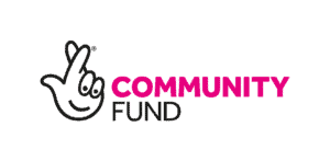 National Lottery Community Fund Logo with a fingers crossed logo to the left and the words 'Community Fund' to the right.