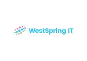 The logo has a pattern of circular shapes on the left and to the right the words read, ' WestSpring IT.'
