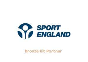 The image is of a logo with a circular design on the left which is shaped like round arms and a circle for a head. The words to the right of this reads, 'Sport England.' With the words, 'Bronze Kit Partner,' underneath.