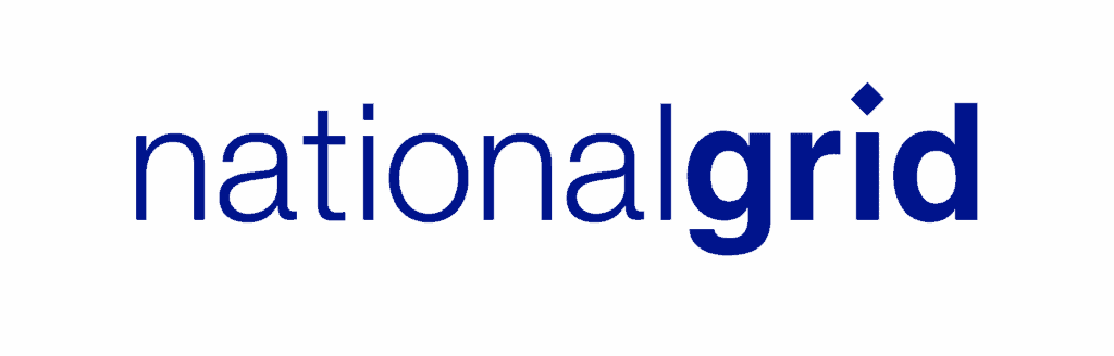 The image is of a logo that reads, 'National Grid,' with a diamond shape dot above the 'i' on 'Grid.'