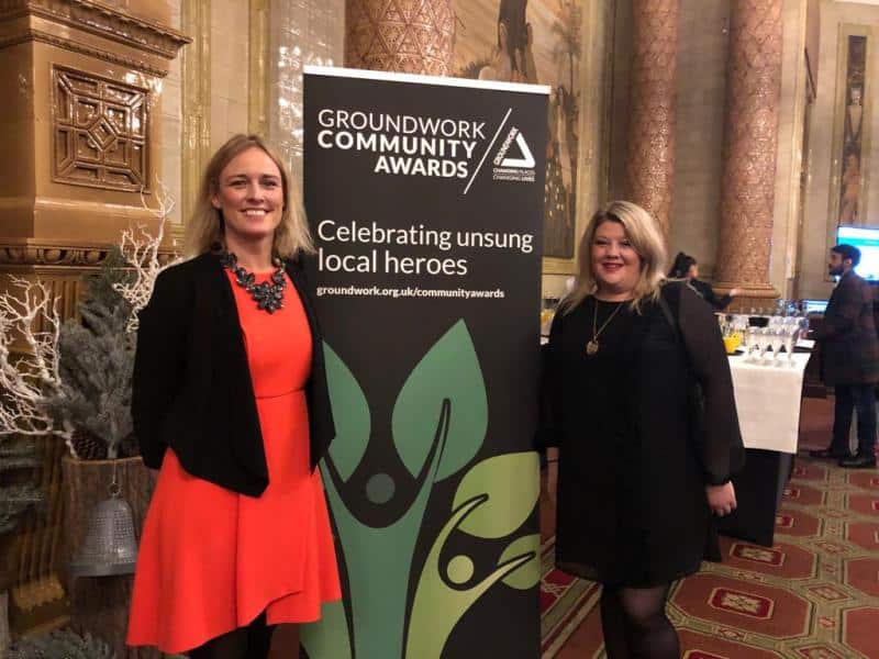 Image of Fran and Steph hugging at the awards ceremony
