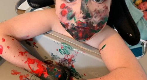 Messy play activities with paint